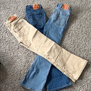 Levi's Girls 726 Flare in Blue and Tan